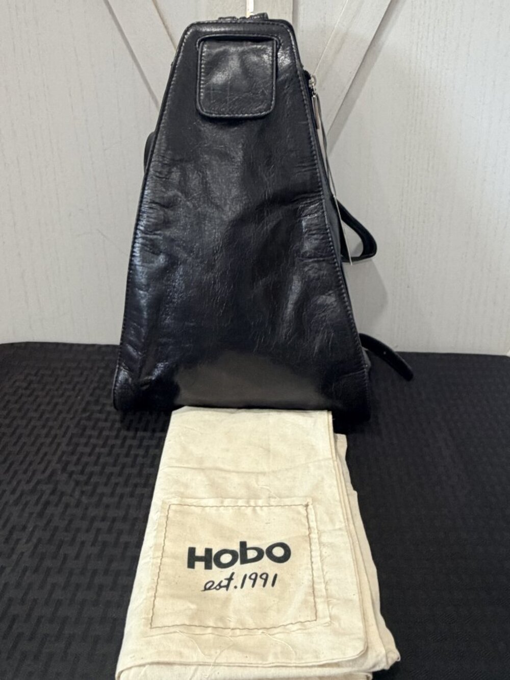 HOBO Betta Black Leather Convertible Sling Backpack NWT $228